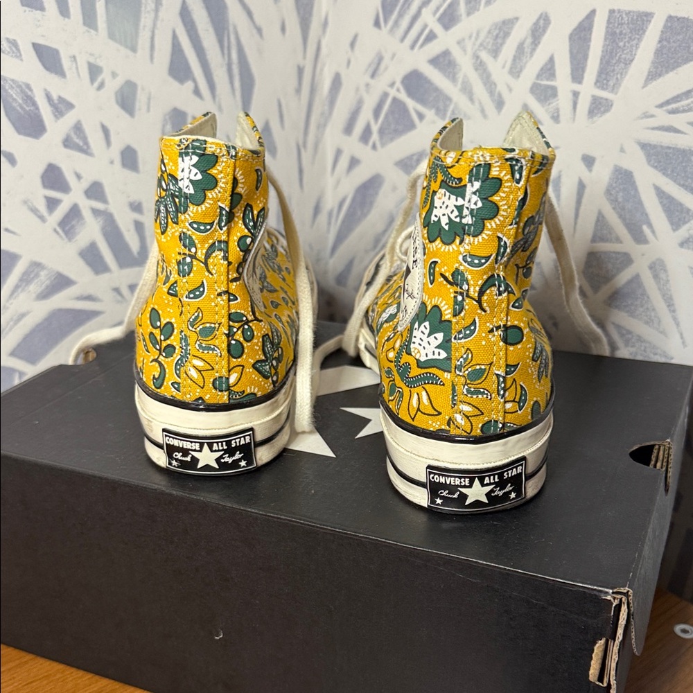 Converse Yellow and Green Patterned High-Tops - Picture 6 of 8